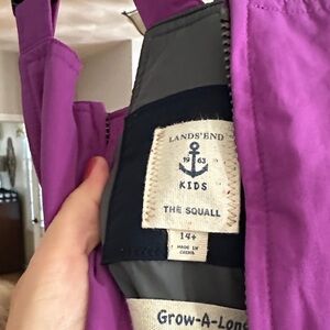 Lands' End Kids Vibrant Purple overall snow pants